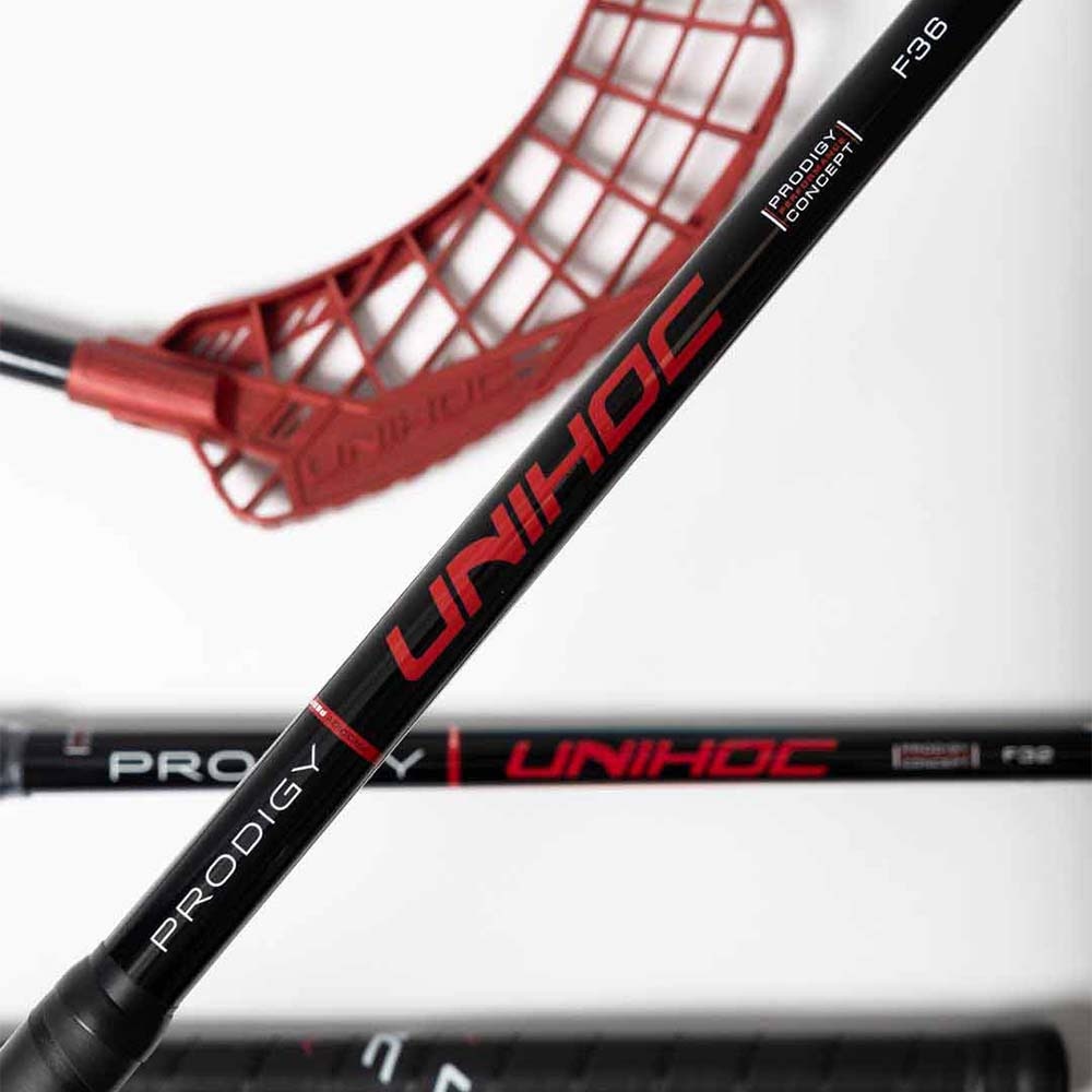 Unihoc Prodigy 36 Innebandykølle 65cm Right Barn Sort/Rød 