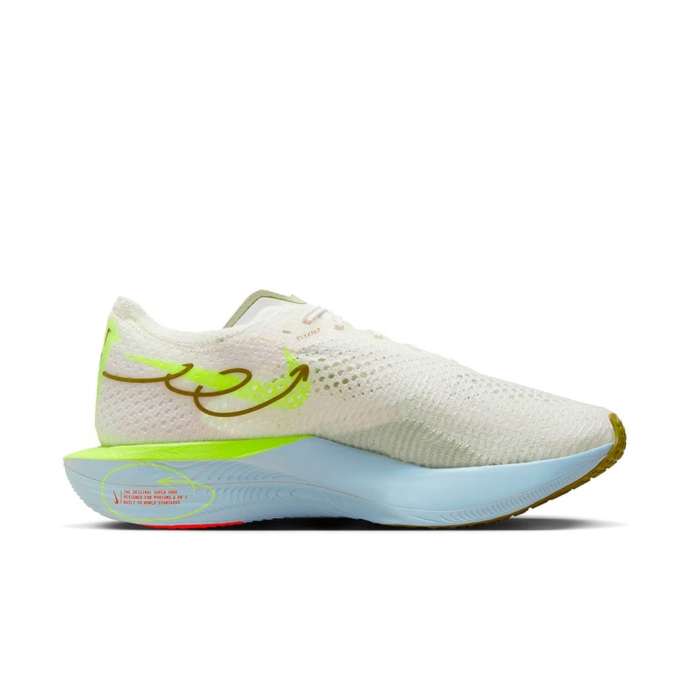 Nike ZoomX Vaporfly Next% 3 Joggesko Dame Beige/Blå/Volt