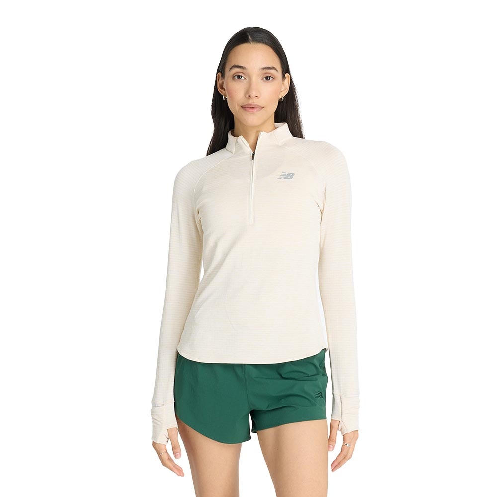 New Balance Athletics Heat Grid Half-Zip Dame Beige