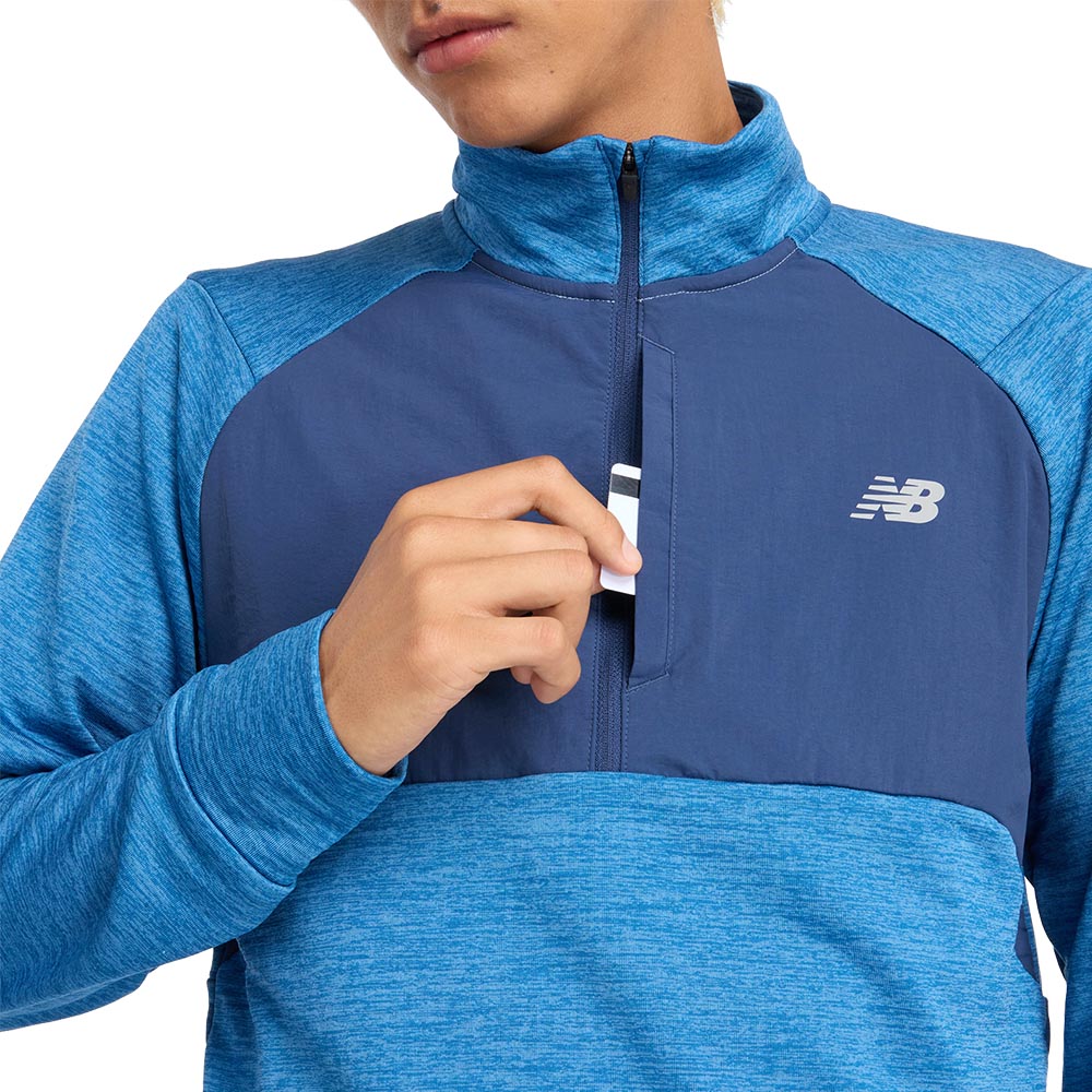 New Balance Athletics Heat Grid Half-Zip Herre Blå