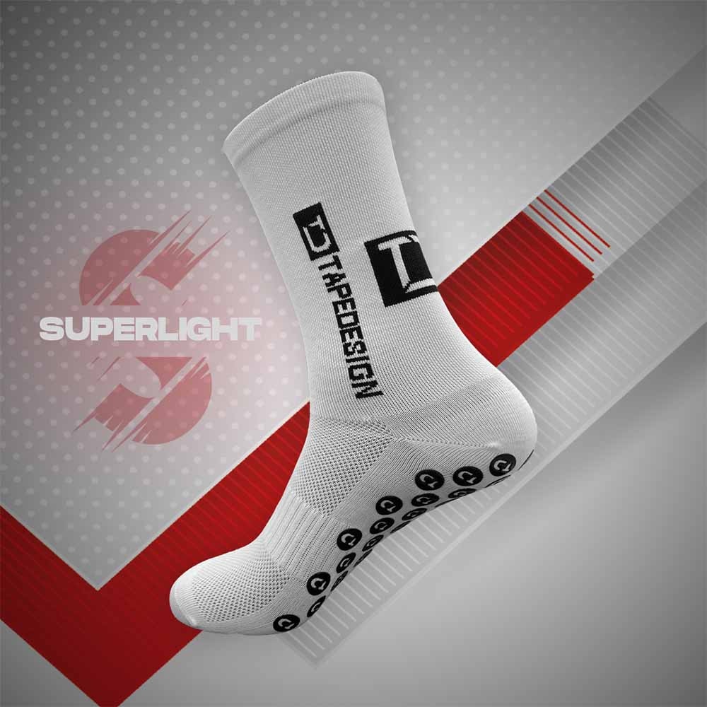 TAPEDESIGN Superlight Grip Fotballstrømper Hvit