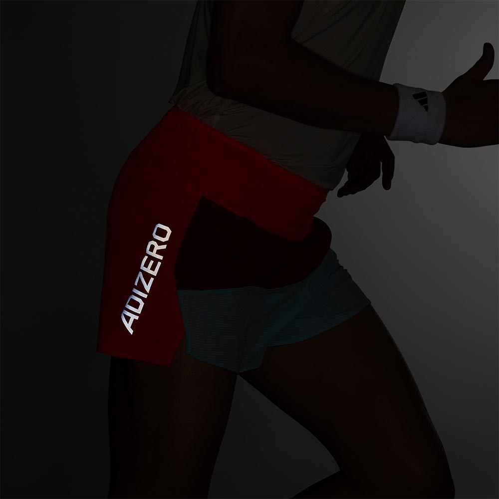 Adidas NYC Split Løpeshorts Herre Lys Blå/Rød/Oransje