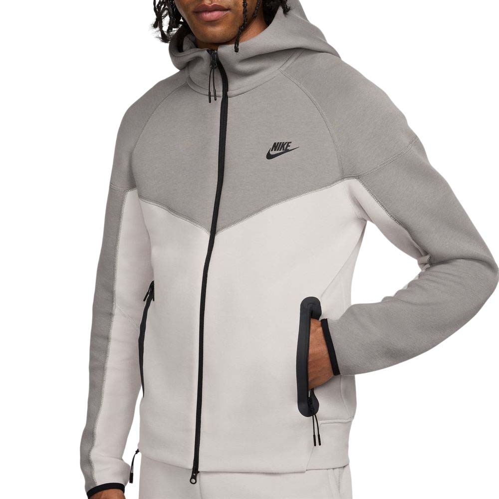 Nike NSW Tech Fleece FullZip Hettegenser Mørkegrå/Lysegrå