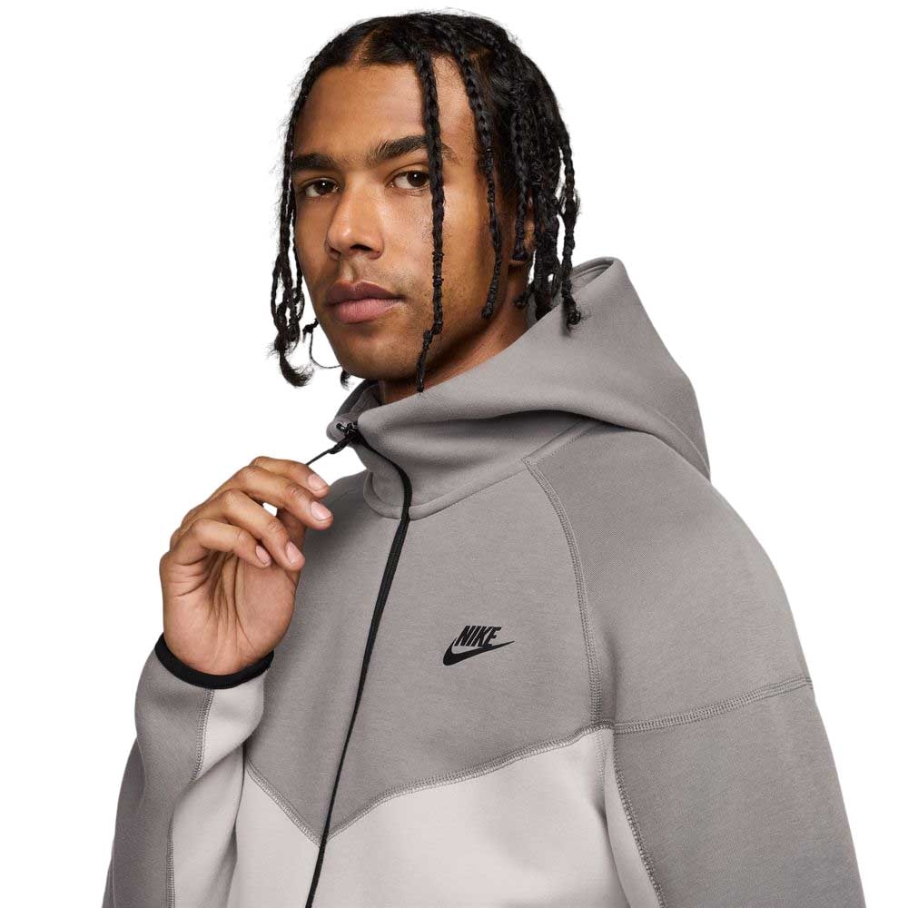 Nike NSW Tech Fleece FullZip Hettegenser Mørkegrå/Lysegrå