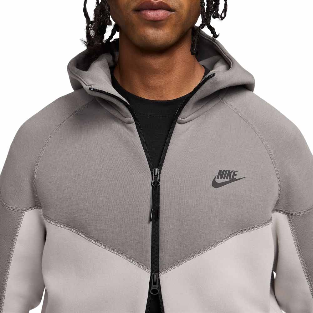 Nike NSW Tech Fleece FullZip Hettegenser Mørkegrå/Lysegrå