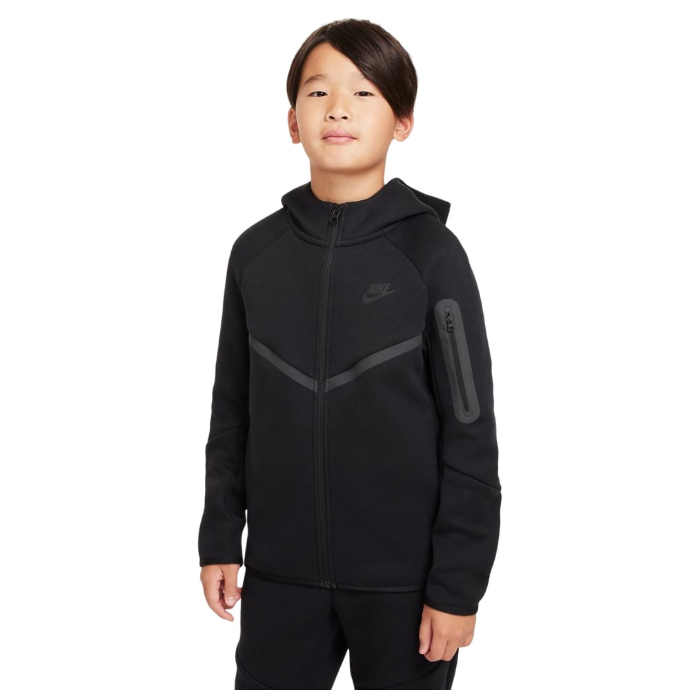 Nike NSW Tech Fleece Full-Zip Hettegenser Barn Sort