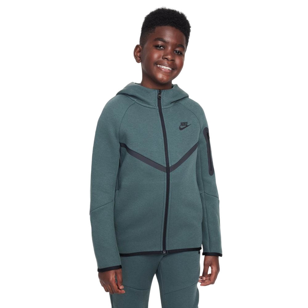 Nike NSW Tech Fleece Full-Zip Hettegenser Barn Grå