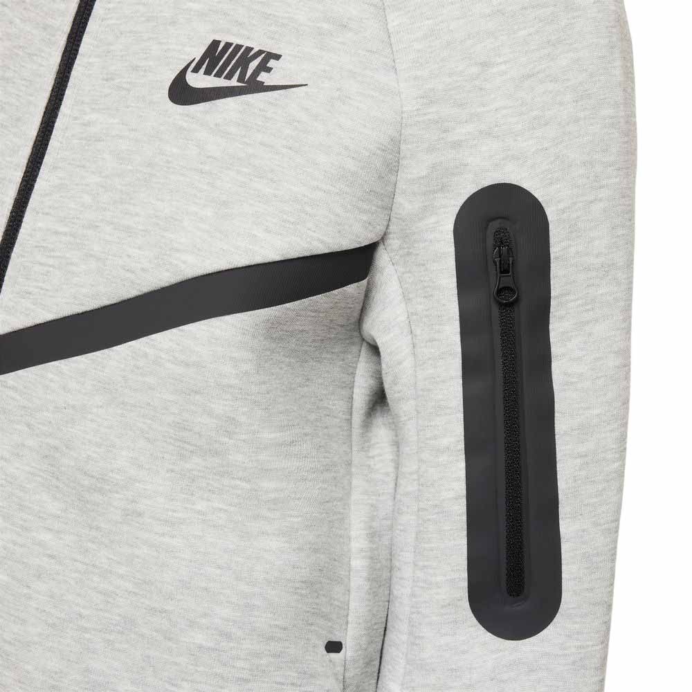 Nike NSW Tech Fleece Full-Zip Hettegenser Barn Grå