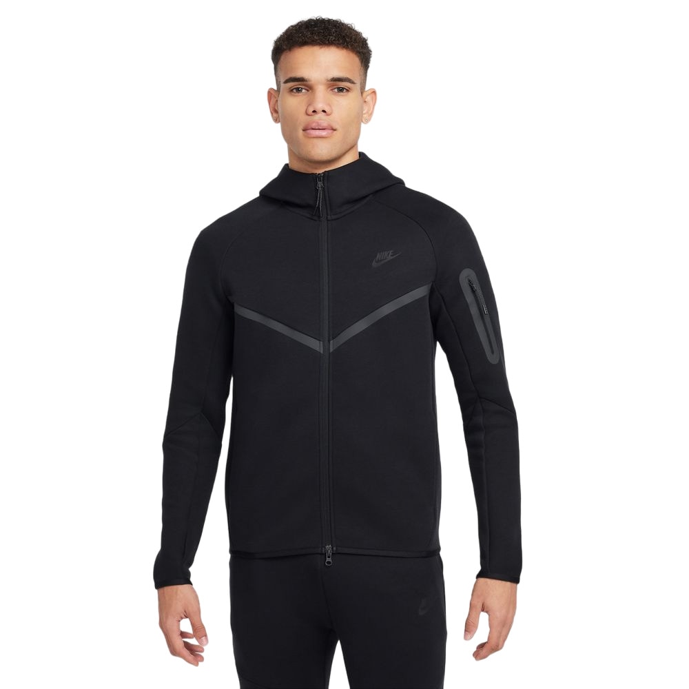 Nike NSW Tech Fleece Full-Zip Windrunner Hettegenser Sort