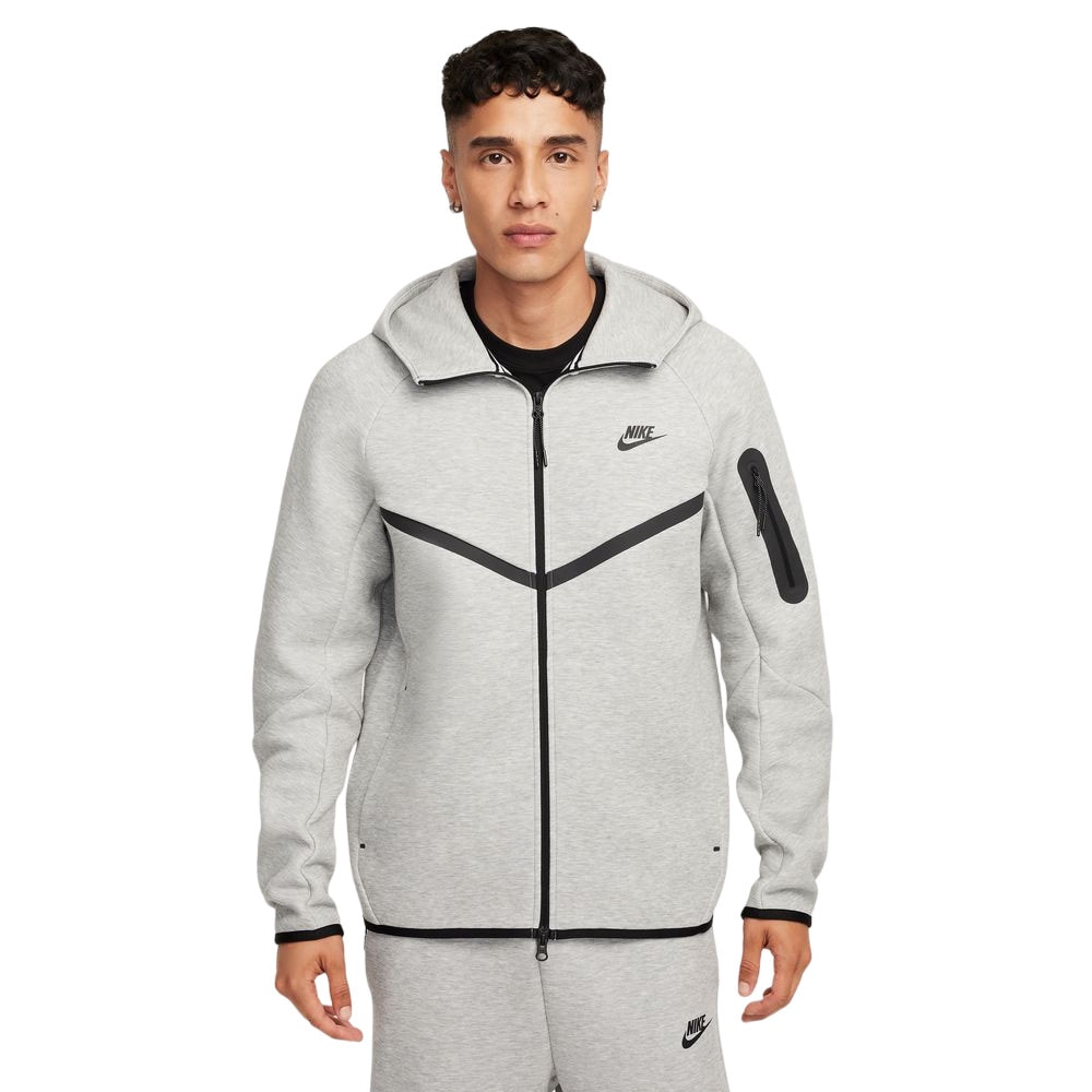 Nike NSW Tech Fleece Full-Zip Windrunner Hettegenser Grå