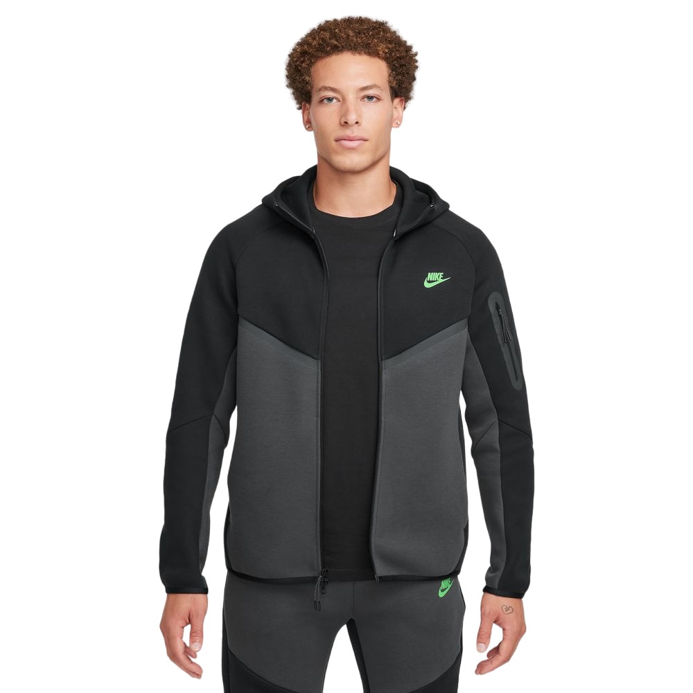 Nike NSW Tech Fleece Full-Zip Windrunner Hettegenser Sort/Grå