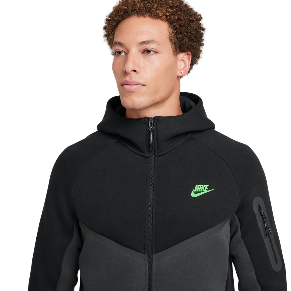 Nike NSW Tech Fleece Full-Zip Windrunner Hettegenser Sort/Grå