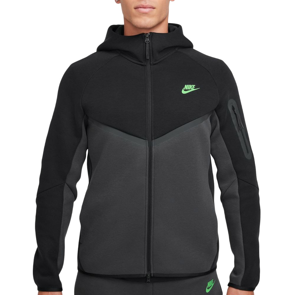 Nike NSW Tech Fleece Full-Zip Windrunner Hettegenser Sort/Grå