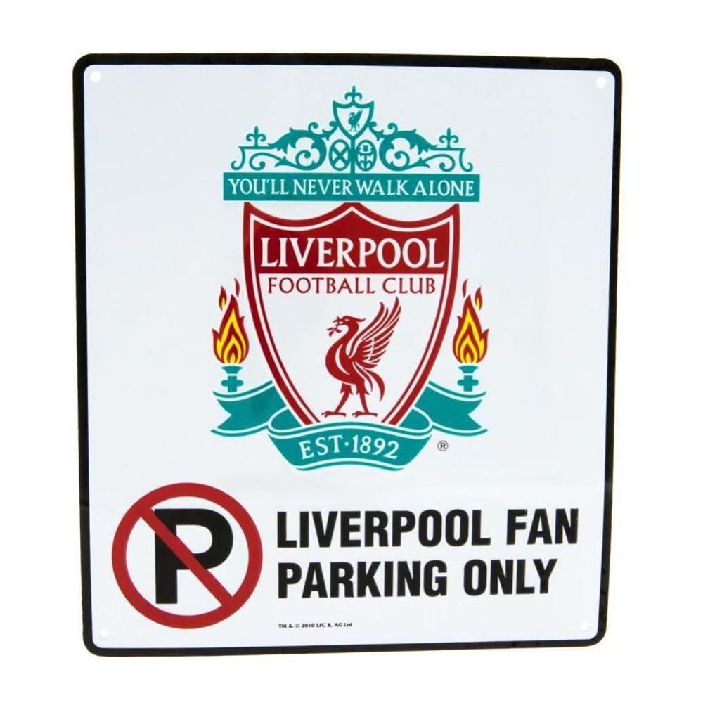 Official Product Liverpool FC No Parking Skilt Hvit