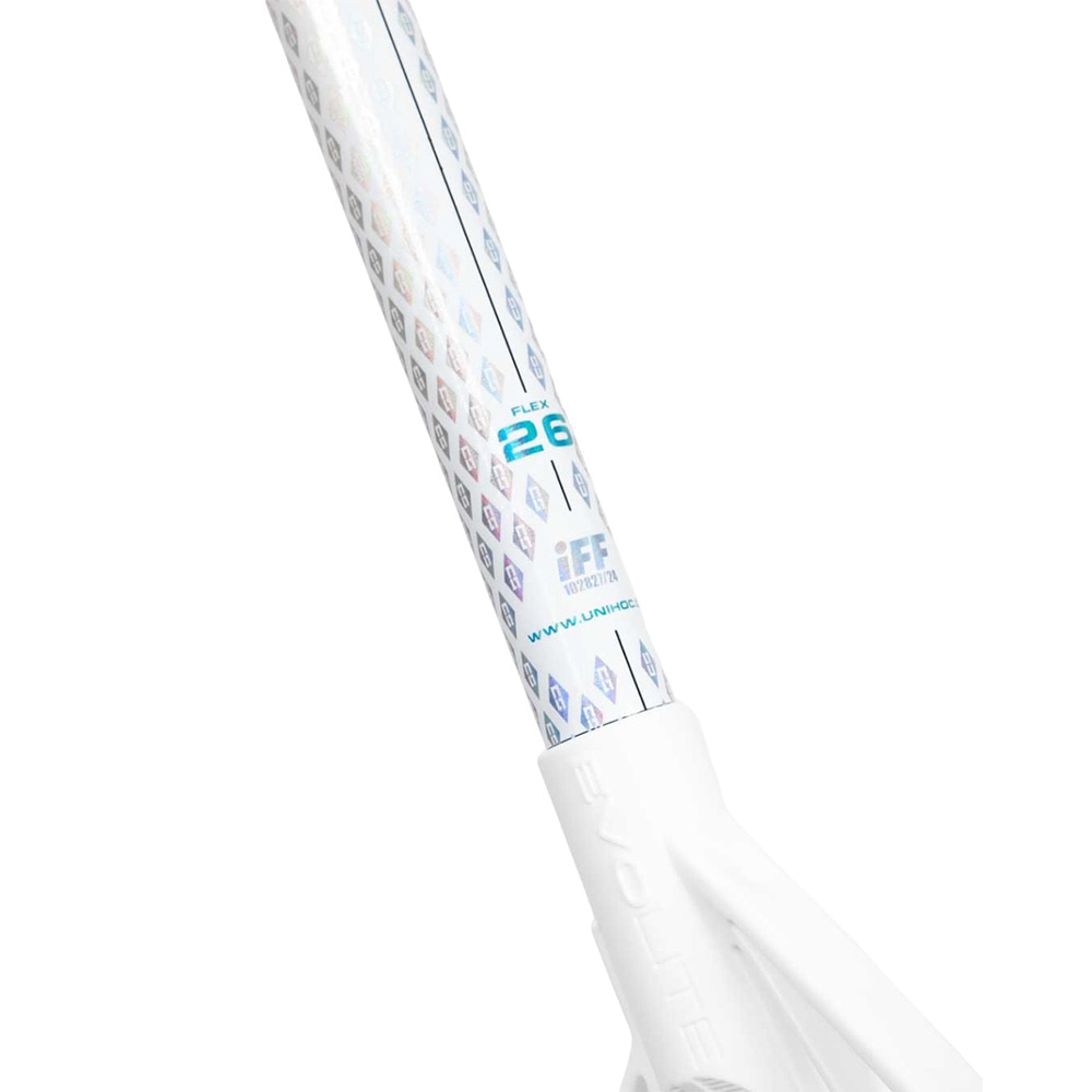 Unihoc EVOLITE Carbskin 26 Innebandykølle Slim Titan 100cm Left Turkis/Hvit