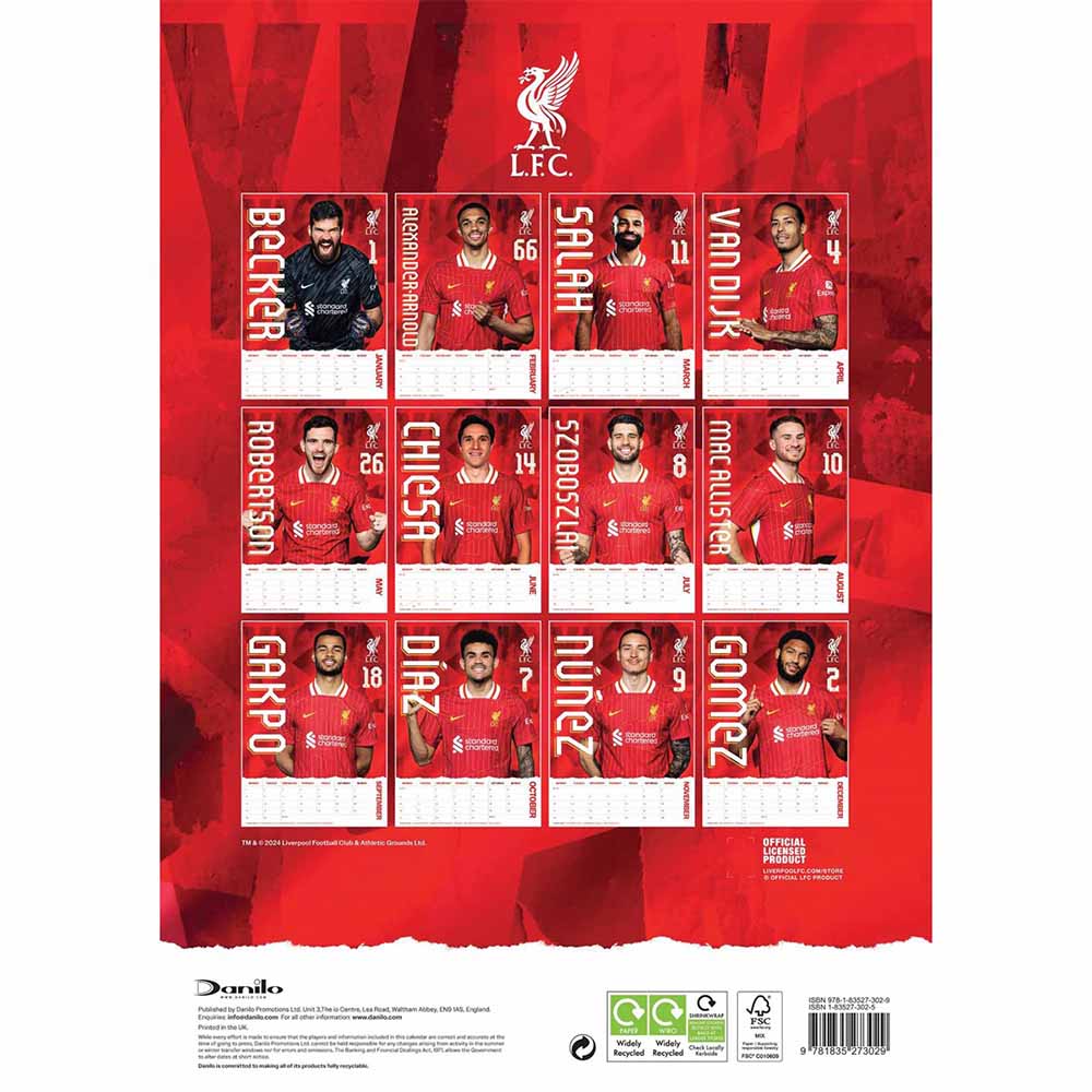 Official Product Liverpool FC Kalender 2025