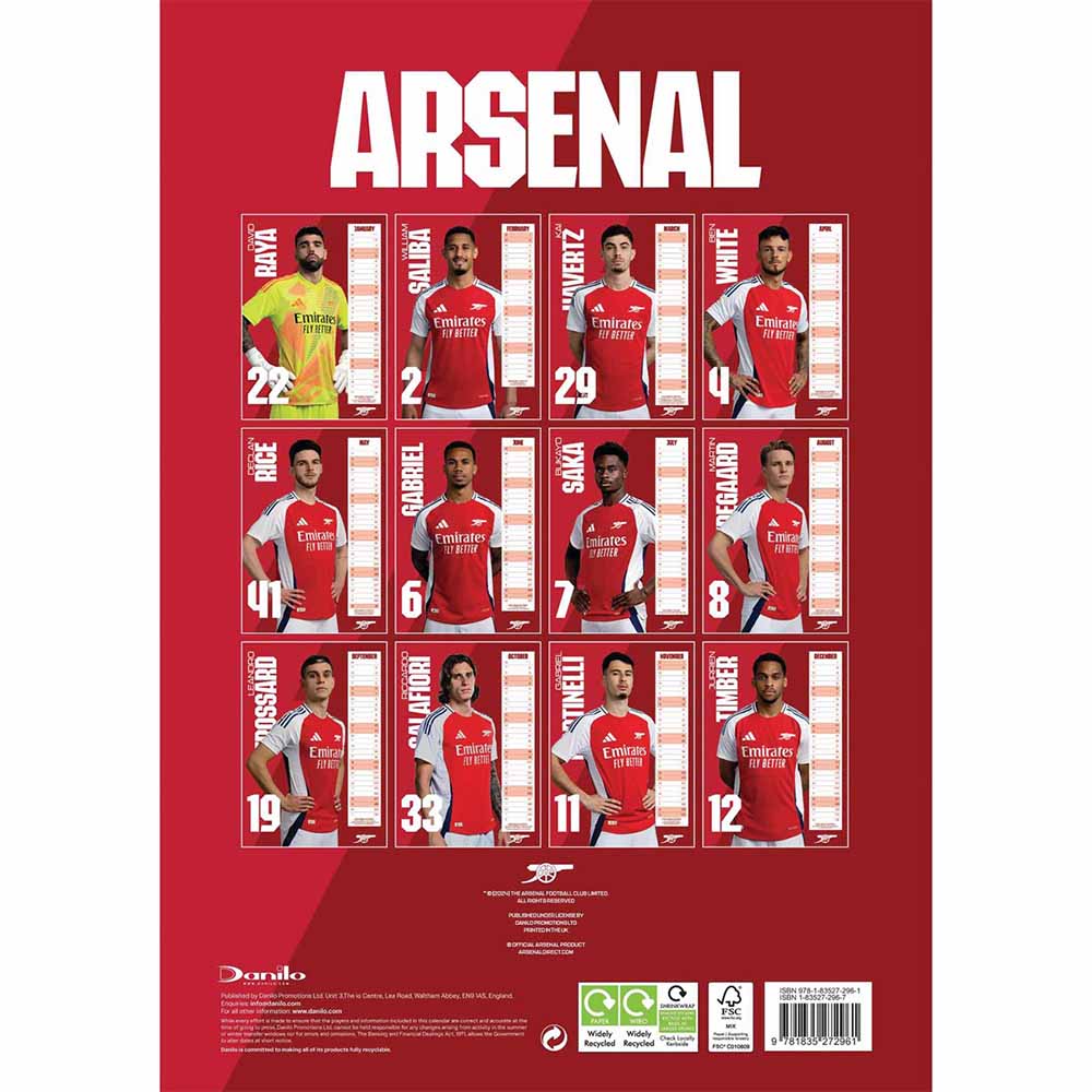 Official Product Arsenal Kalender 2025