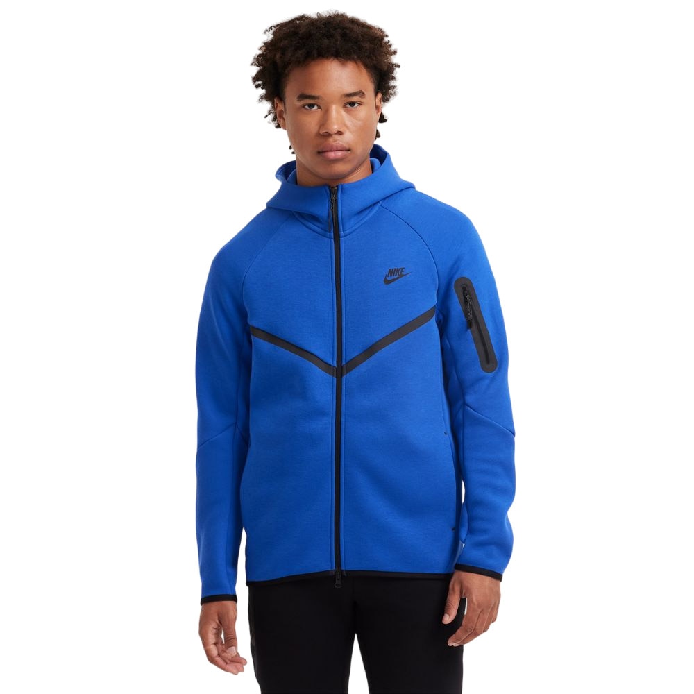 Nike NSW Tech Fleece Full-Zip Windrunner Hettegenser Blå/Sort