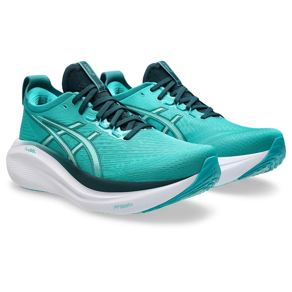 Asics Gel-Nimbus 27 Joggesko Herre Turkis/Hvit