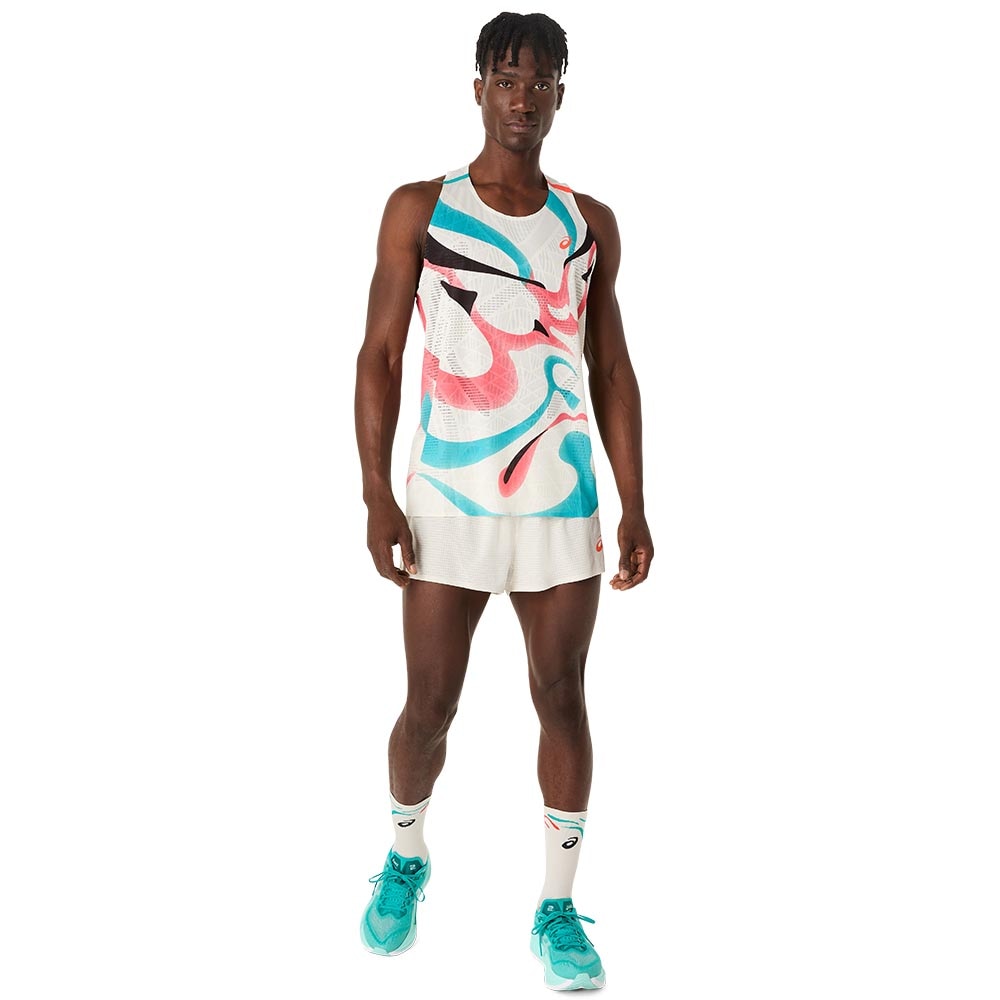 Asics Limited Series MetaRun Singlet Herre Hvit/Turkis/Rød