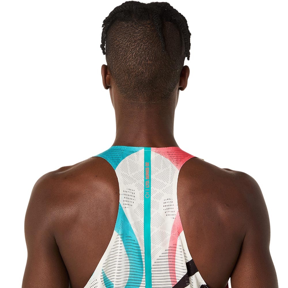 Asics Limited Series MetaRun Singlet Herre Hvit/Turkis/Rød