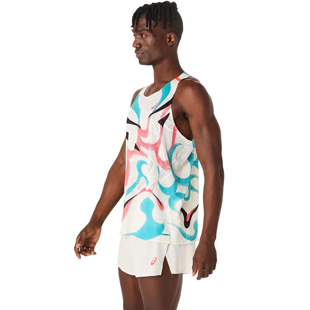 Asics Limited Series MetaRun Singlet Herre Hvit/Turkis/Rød