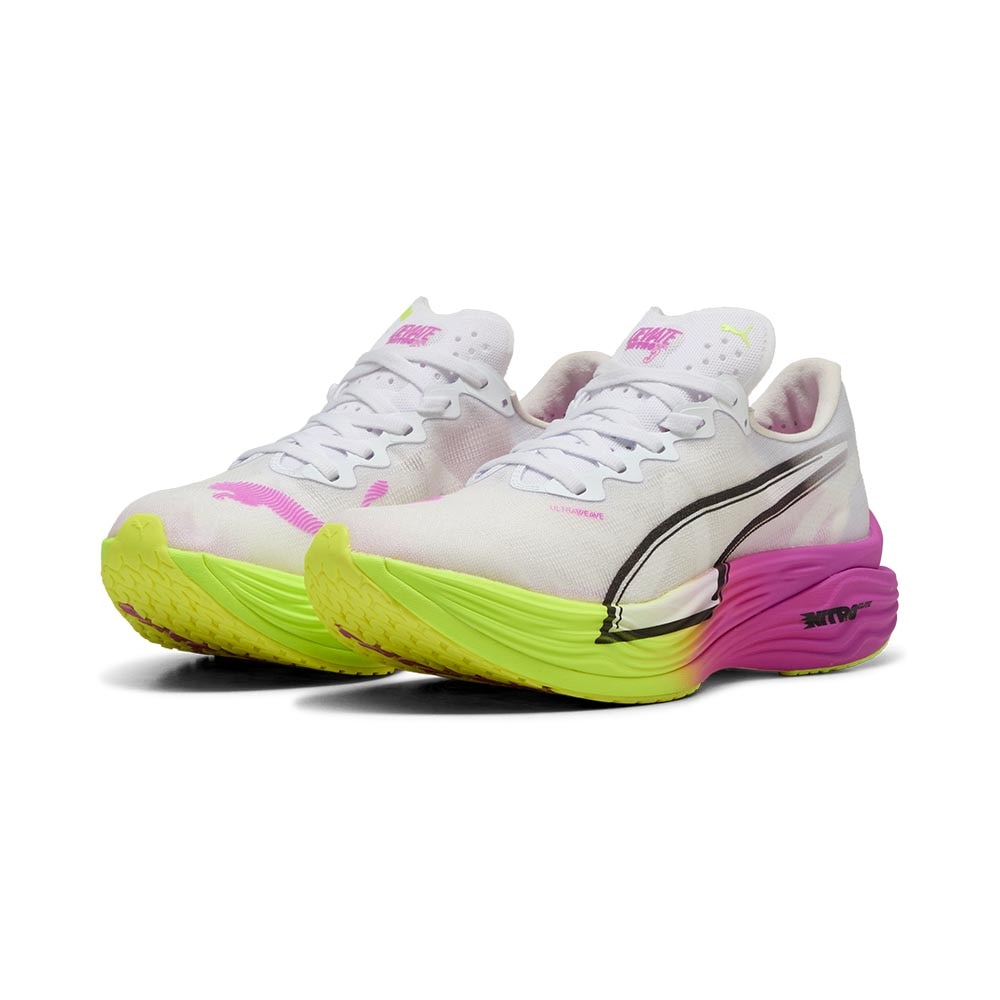 Puma Deviate Nitro Elite 3 Joggesko Dame Hvit/Lilla/Volt