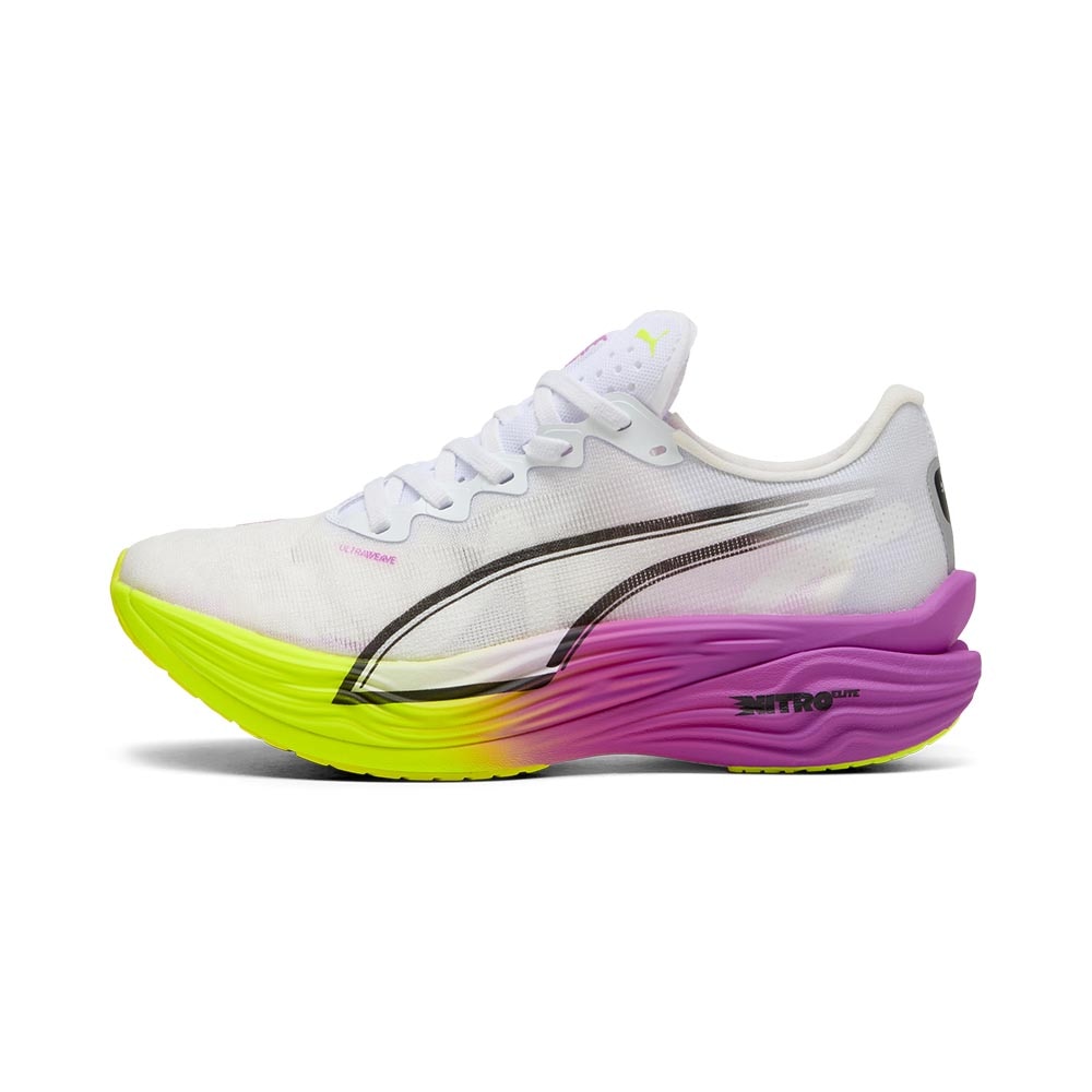 Puma Deviate Nitro Elite 3 Joggesko Dame Hvit/Lilla/Volt