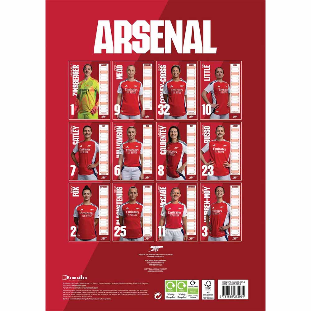 Official Product Arsenal Damer Kalender 2025