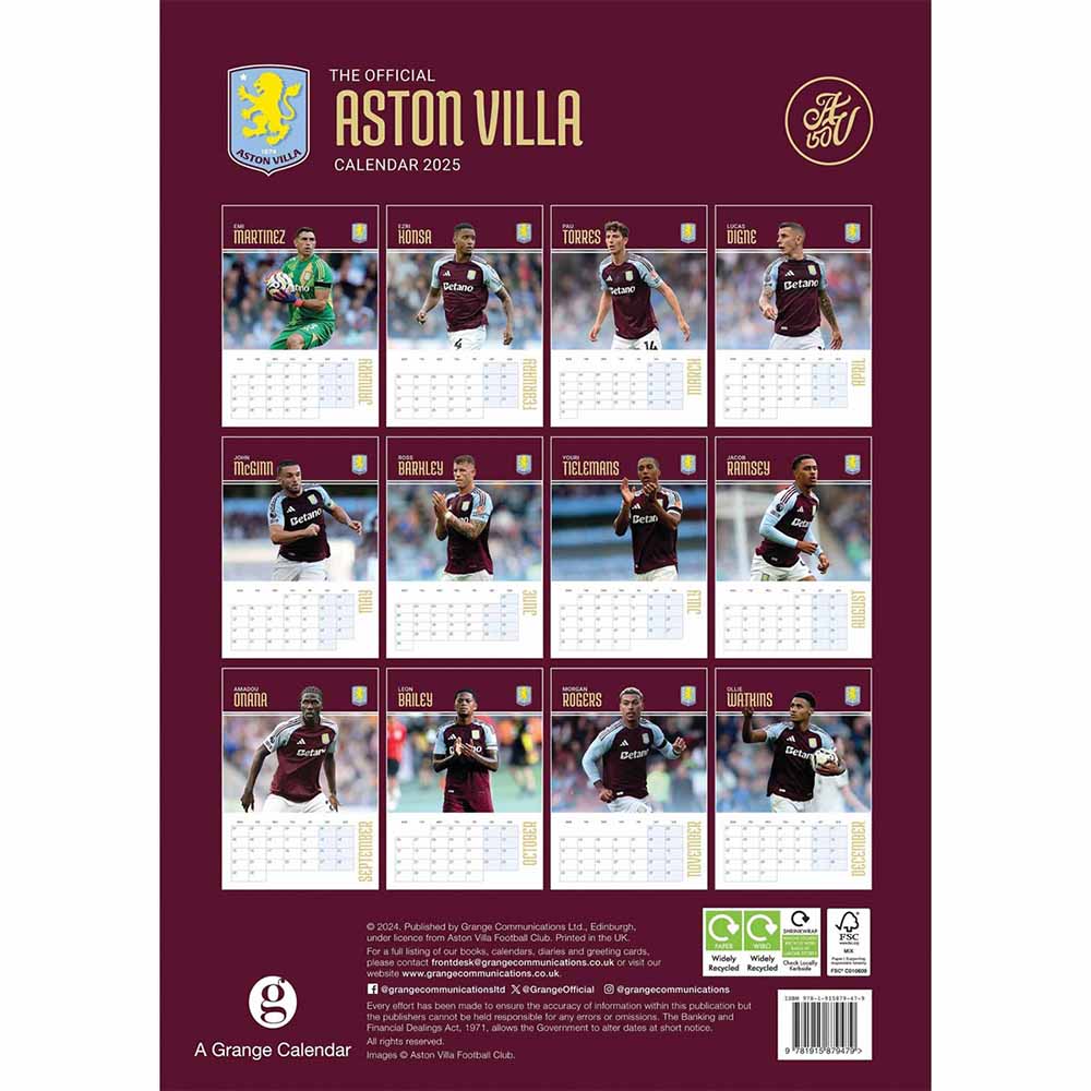 Official Product Aston Villa Kalender 2025