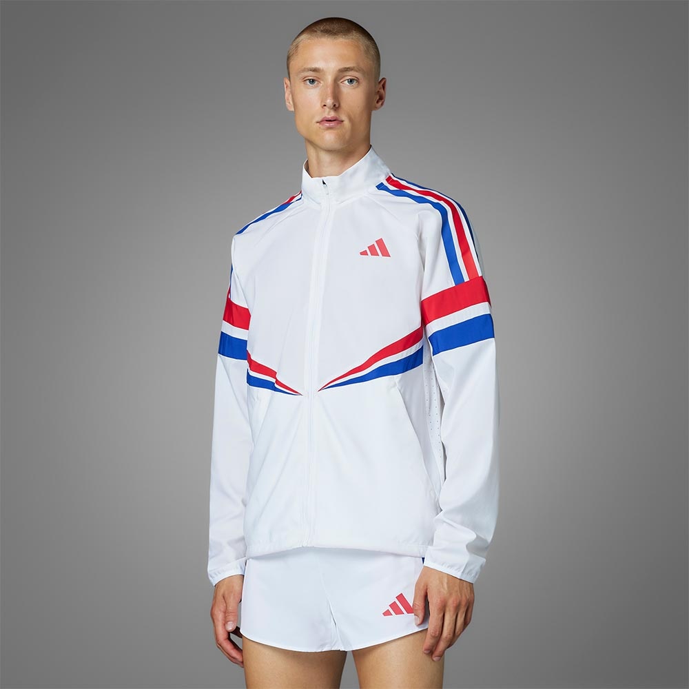 Adidas Adizero Retro Løpejakke Herre Hvit/Rød/Blå