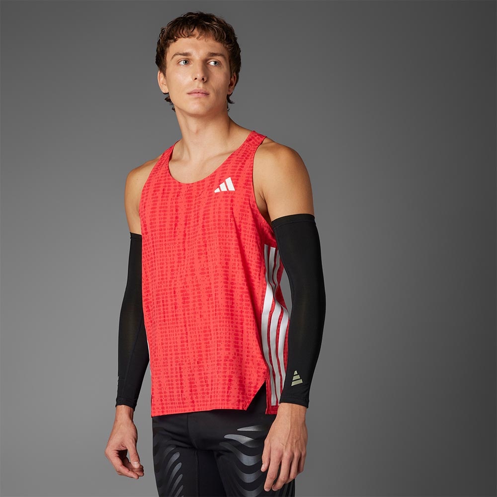 Adidas Adizero Running Singlet Herre Rød/Hvit