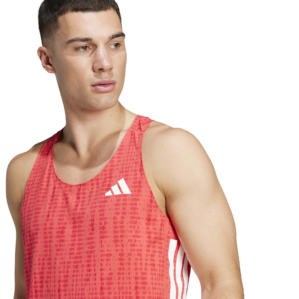 Adidas Adizero Running Singlet Herre Rød/Hvit