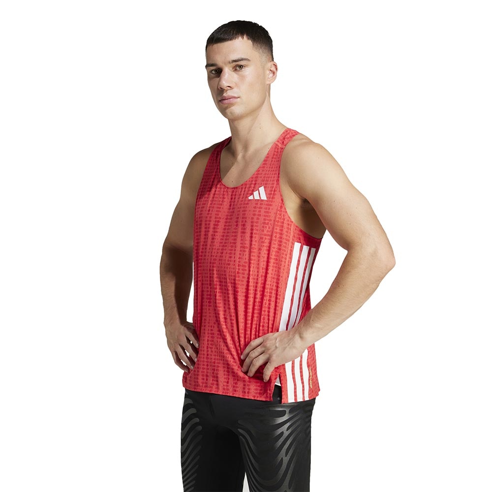 Adidas Adizero Running Singlet Herre Rød/Hvit