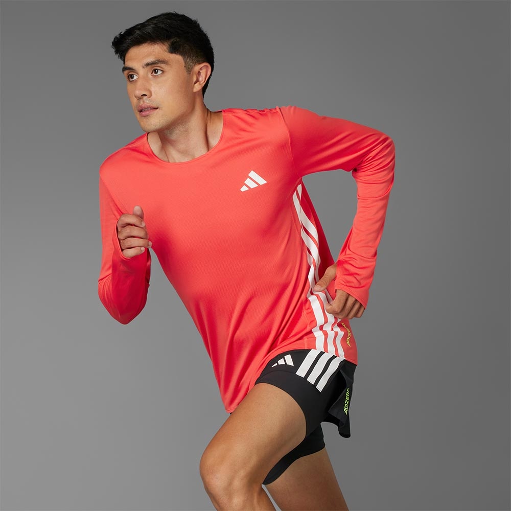 Adidas Adizero Running Langermet Trøye Herre Rød/Hvit