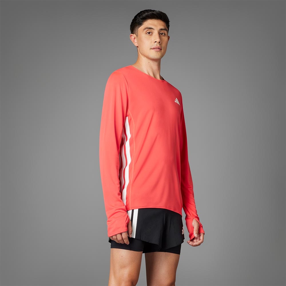 Adidas Adizero Running Langermet Trøye Herre Rød/Hvit