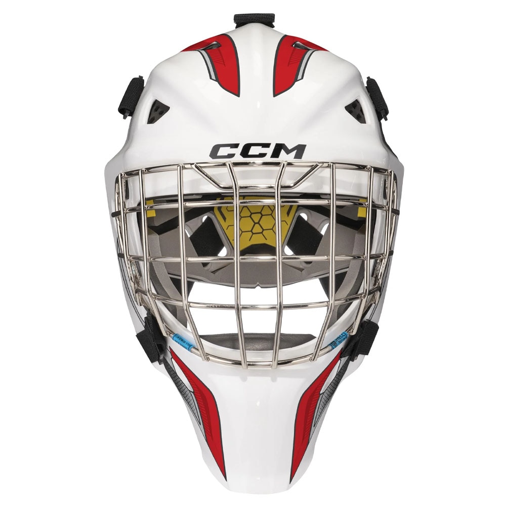 Ccm AXIS F5 Junior Keepermaske Hockey Certified Cat Eye Hvit/Rød