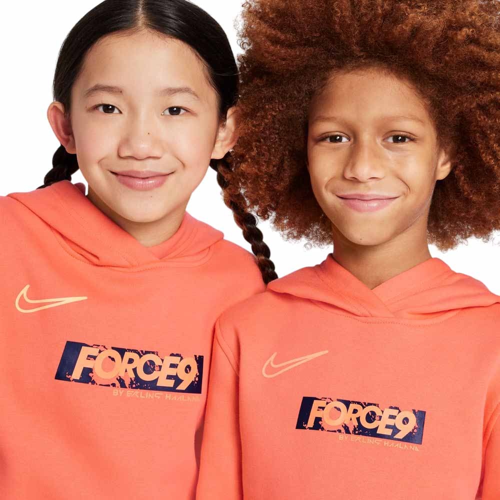 Nike Haaland FORCE9 Club Fleece Hettegenser Barn Oransje