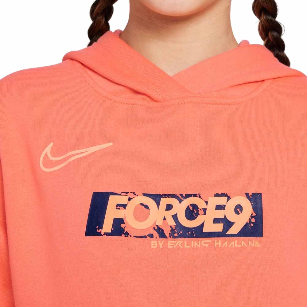 Nike Haaland FORCE9 Club Fleece Hettegenser Barn Oransje