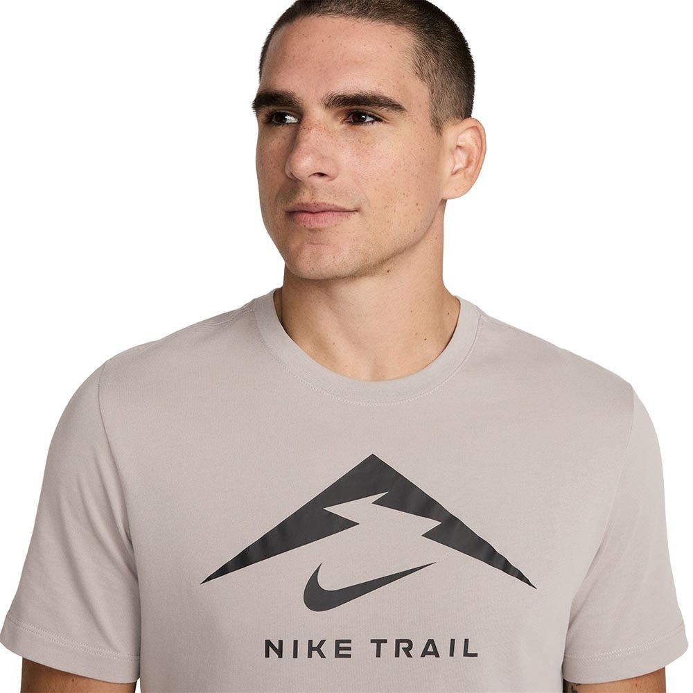 Nike Dri-Fit Trail Logo Kortermet Trøye Herre Grå/Beige/Sort