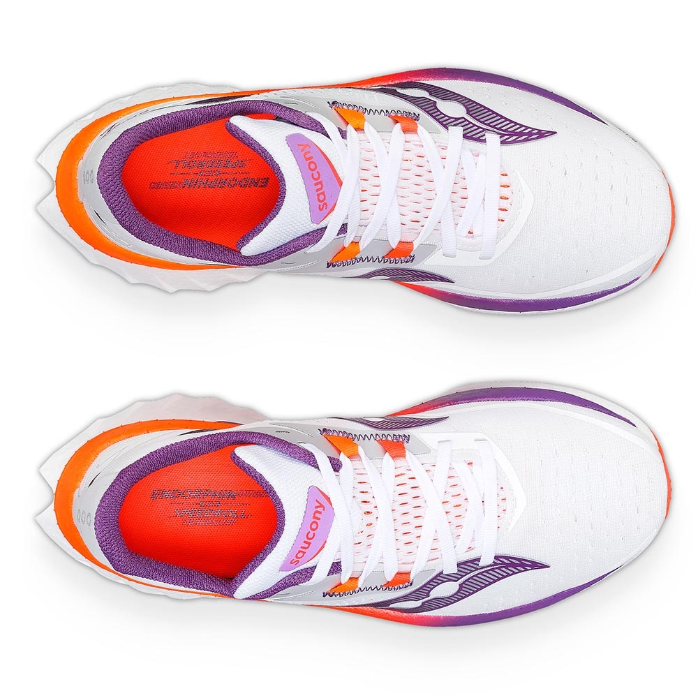 Saucony Endophin Speed ​​4 Joggesko Dame Hvit/Lilla/Oransje