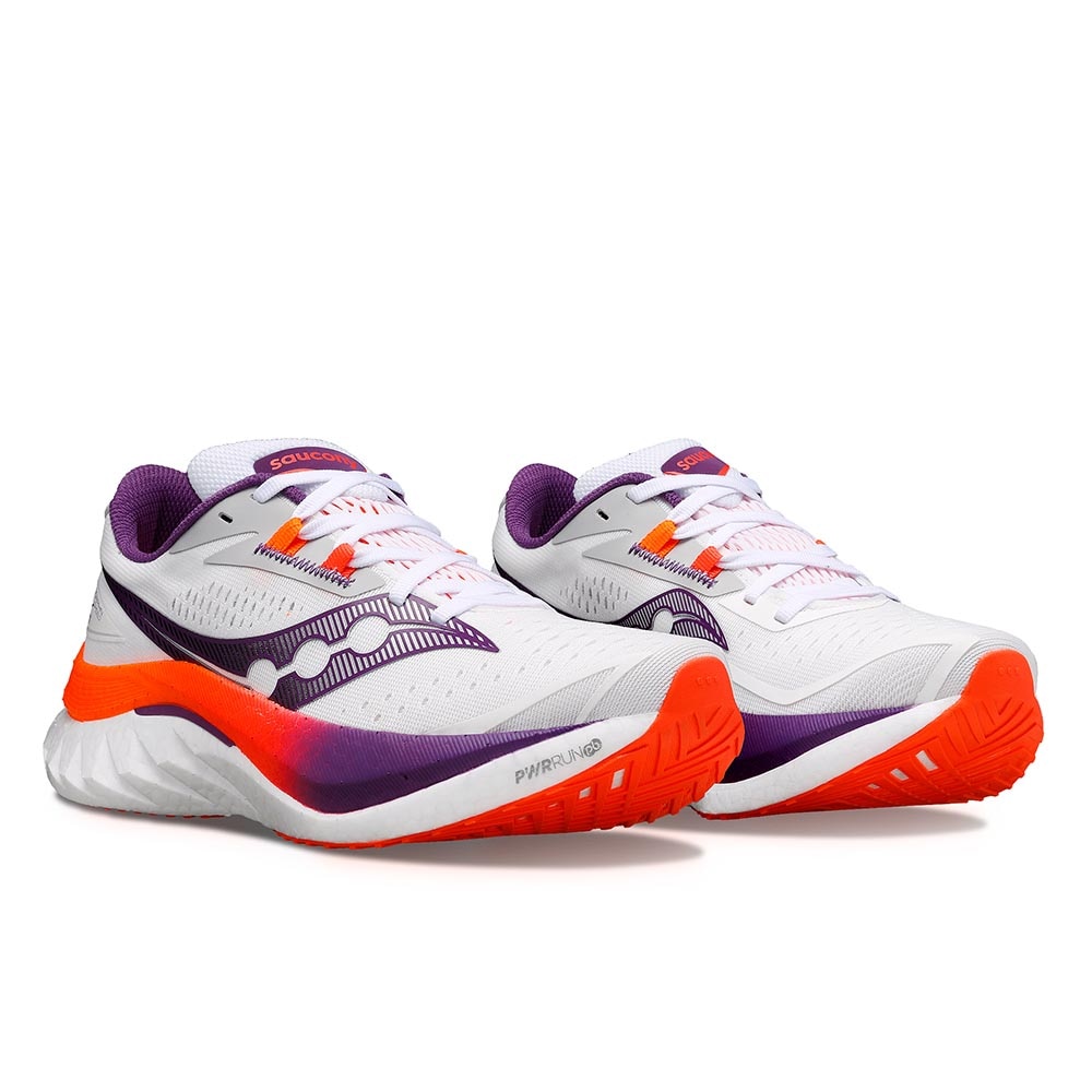 Saucony Endophin Speed ​​4 Joggesko Dame Hvit/Lilla/Oransje