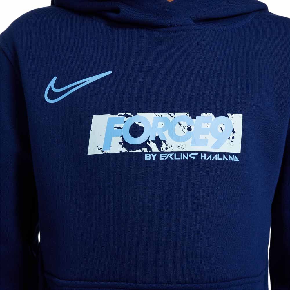 Nike Haaland FORCE9 Club Fleece Hettegenser Barn Blå