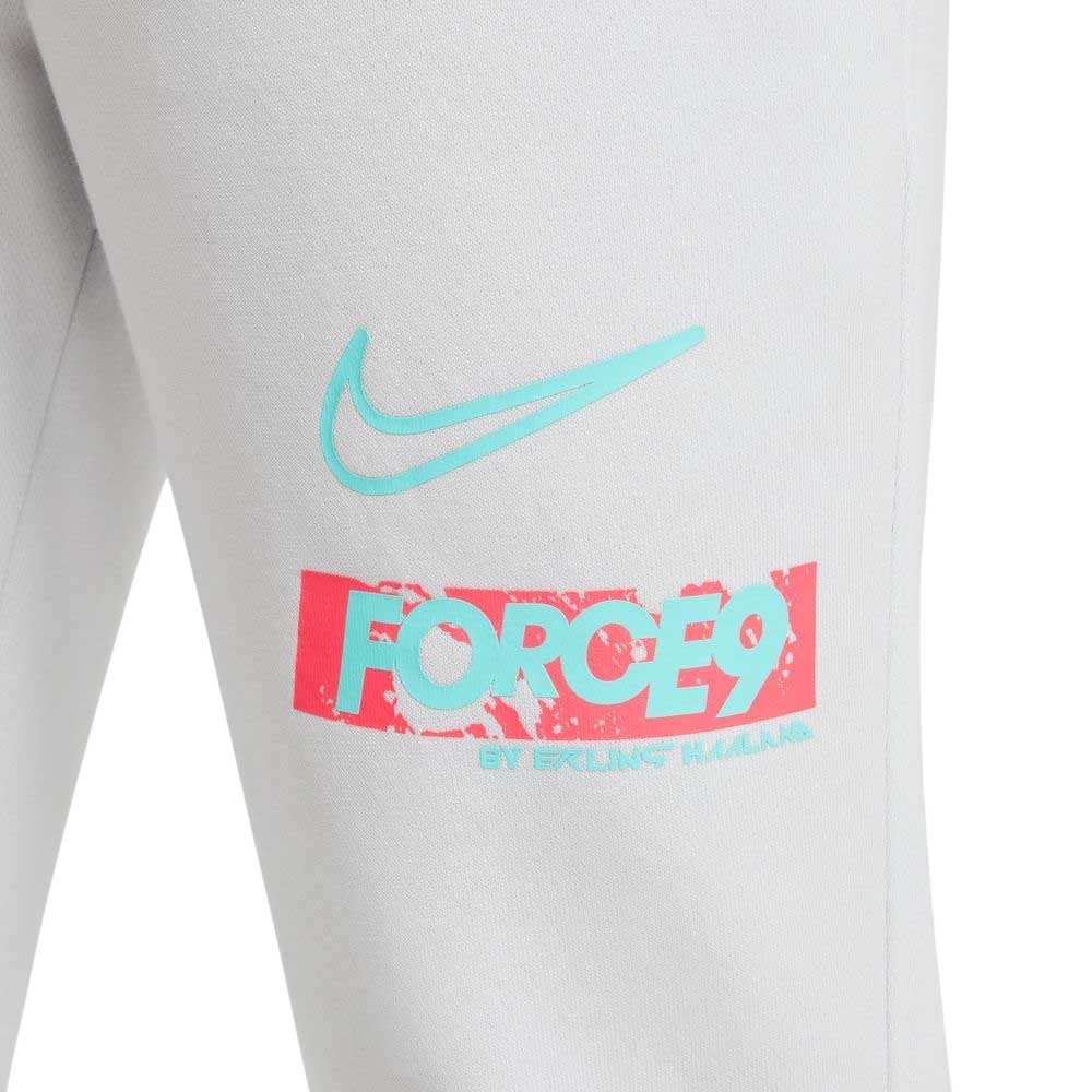 Nike Haaland FORCE9 Club Fleece Fritidsbukse Barn Grå/Turkis