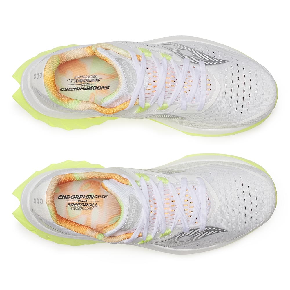 Saucony Endorphin Speed 4 Joggesko Dame Hvit/Volt/Oransje