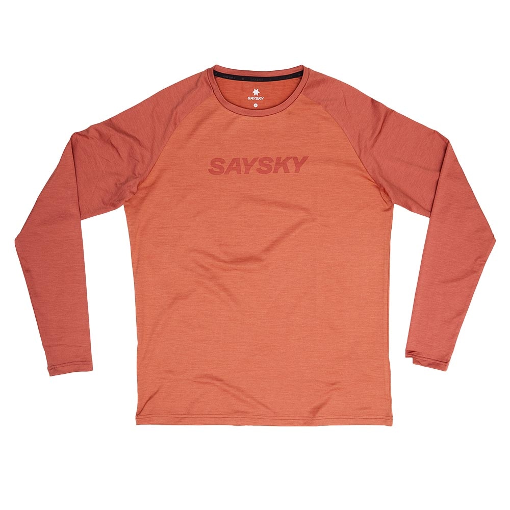 Saysky Logo Pace Langermet Trøye Herre Rød/Oransje