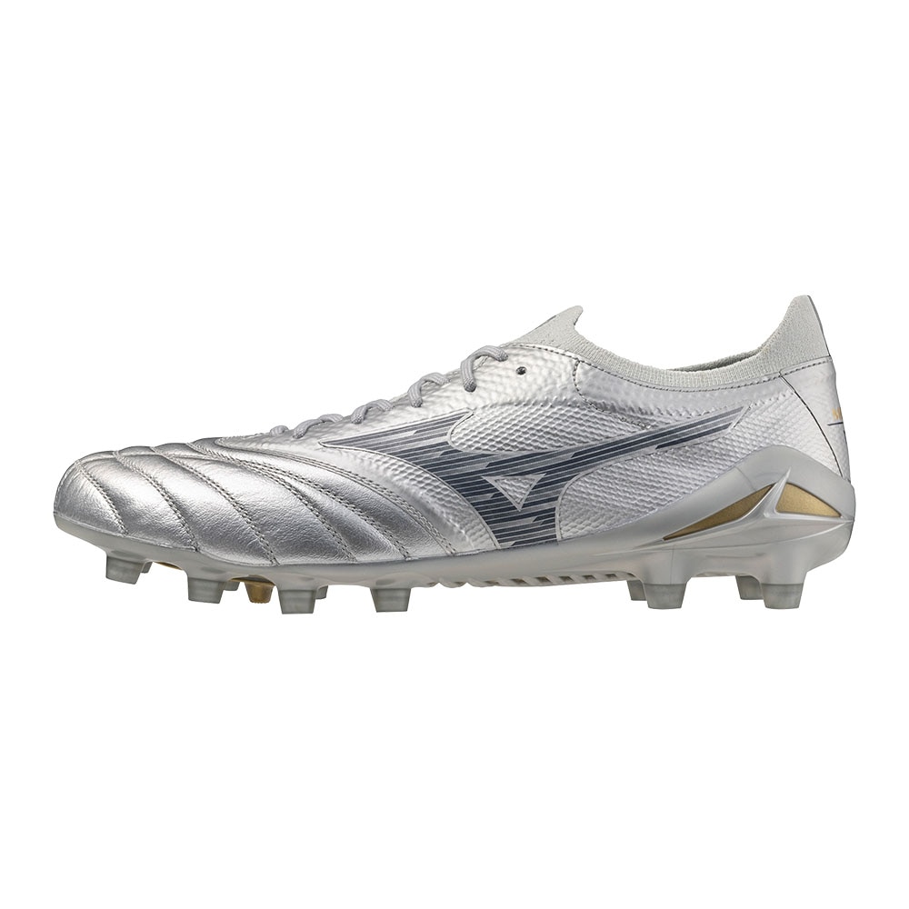 Mizuno Morelia Neo IV Beta Elite FG Fotballsko Platinum Silver