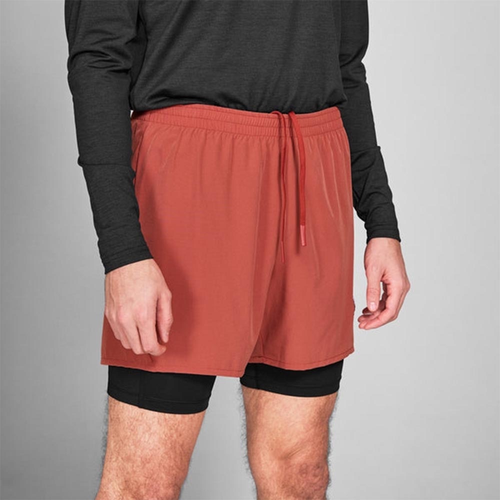 Saysky Pace 2in1 5" Løpeshorts Herre Rød/Sort