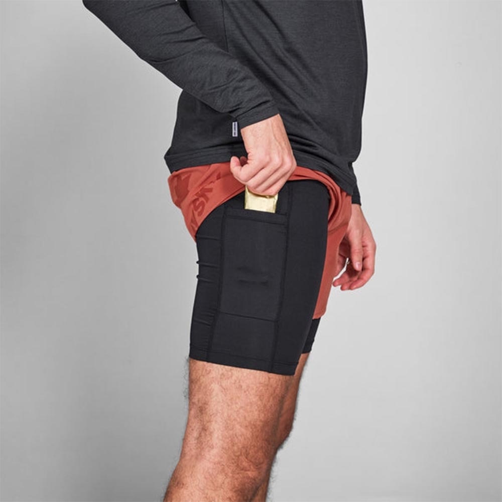 Saysky Pace 2in1 5" Løpeshorts Herre Rød/Sort