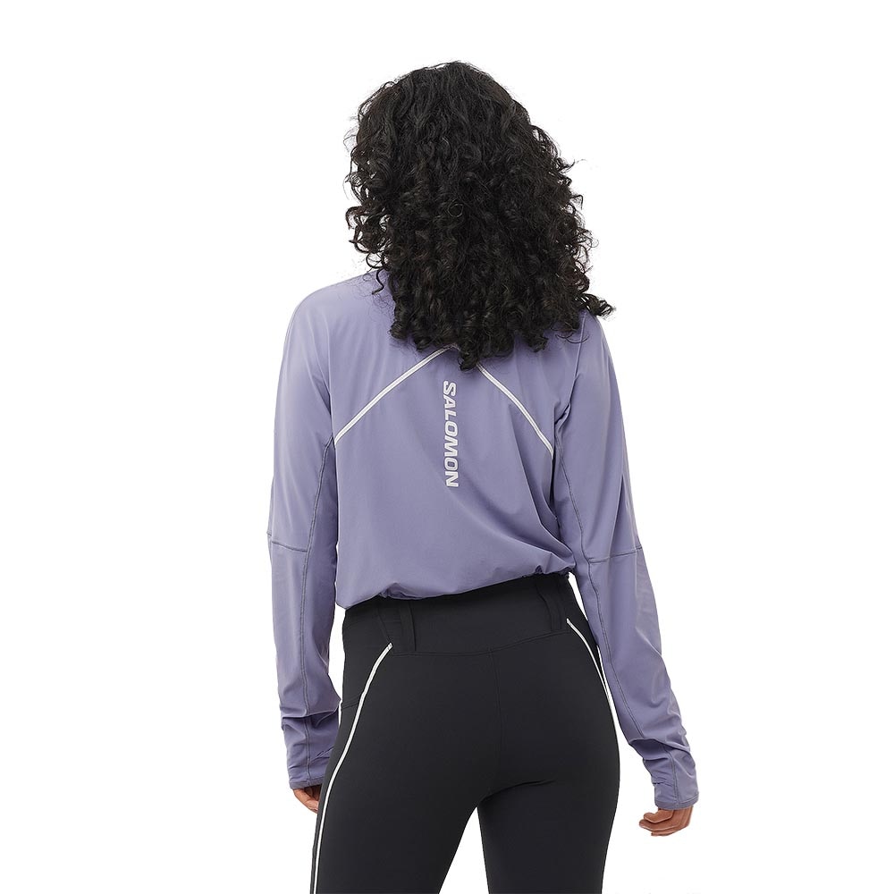 Salomon Sense Aero Hybrid Cropped Half-Zip Jakke Dame Lilla